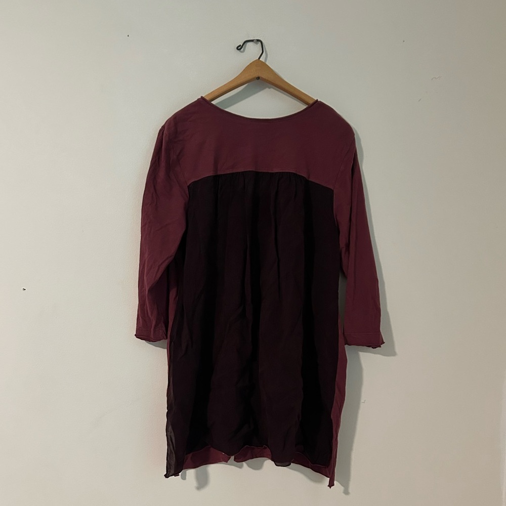 Johnny Was embroidered boho tunic with sheer back 3/4 sleeves - Picture 6 of 7
